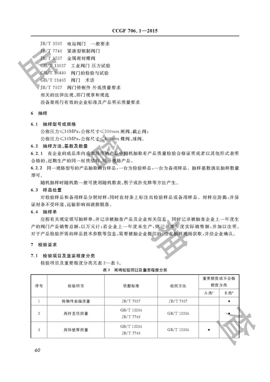 阀门产品质量监督抽查实施规范